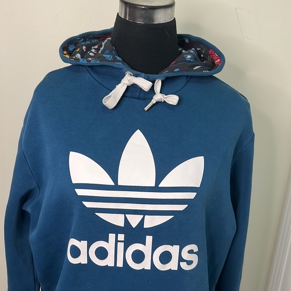 Adidas Signature Spellout Logo Hoodie Sweater Size Small - Picture 8 of 10